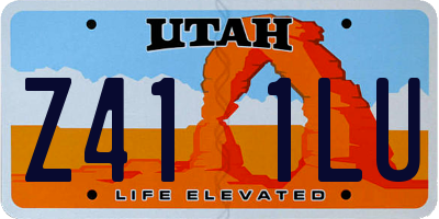 UT license plate Z411LU