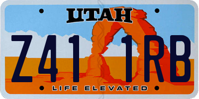 UT license plate Z411RB