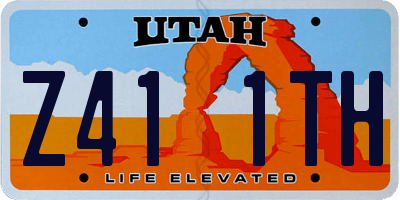 UT license plate Z411TH