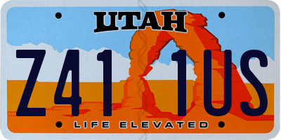 UT license plate Z411US