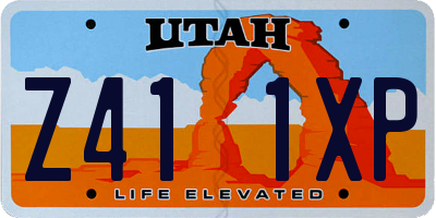 UT license plate Z411XP