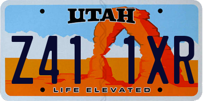 UT license plate Z411XR