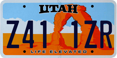 UT license plate Z411ZR