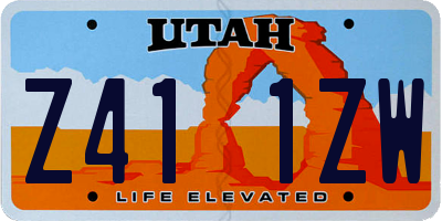 UT license plate Z411ZW