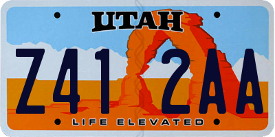 UT license plate Z412AA