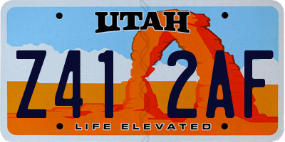UT license plate Z412AF