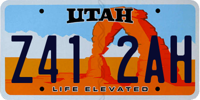 UT license plate Z412AH