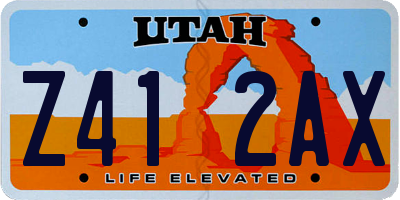 UT license plate Z412AX