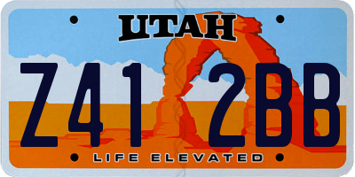 UT license plate Z412BB