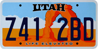 UT license plate Z412BD
