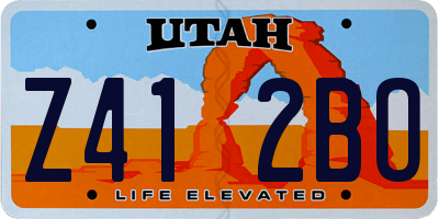 UT license plate Z412BO
