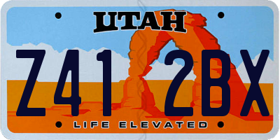 UT license plate Z412BX