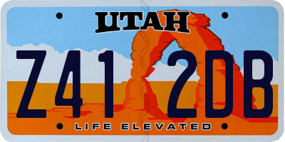 UT license plate Z412DB