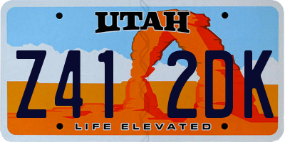 UT license plate Z412DK