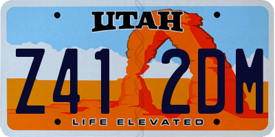 UT license plate Z412DM