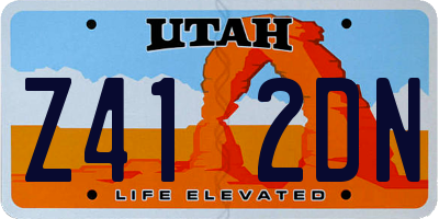 UT license plate Z412DN