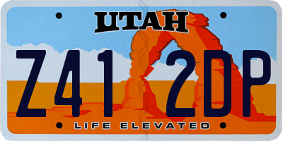 UT license plate Z412DP