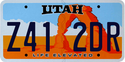 UT license plate Z412DR