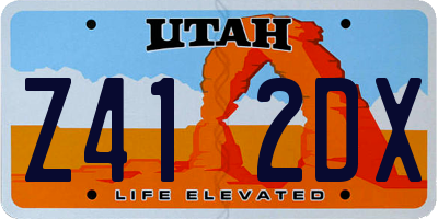 UT license plate Z412DX
