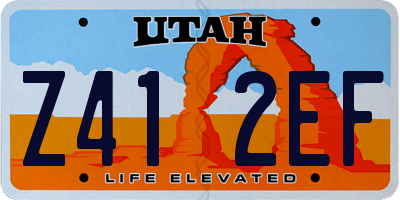 UT license plate Z412EF