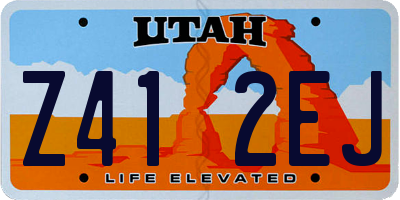 UT license plate Z412EJ