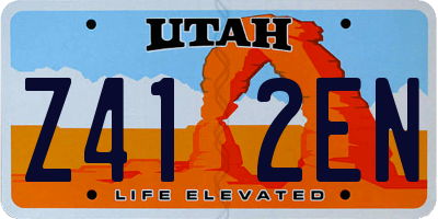 UT license plate Z412EN