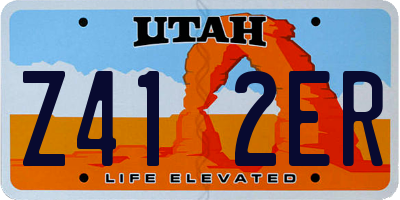 UT license plate Z412ER