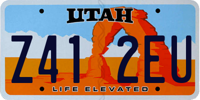 UT license plate Z412EU