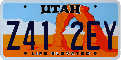 UT license plate Z412EY
