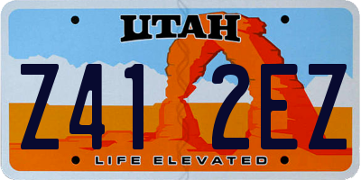 UT license plate Z412EZ
