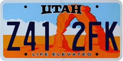 UT license plate Z412FK