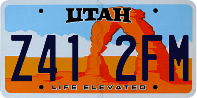 UT license plate Z412FM