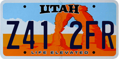 UT license plate Z412FR