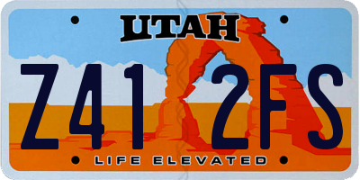 UT license plate Z412FS