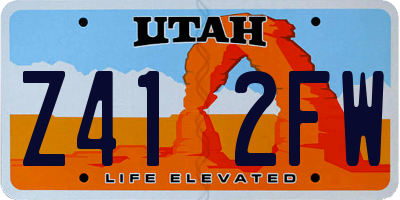 UT license plate Z412FW