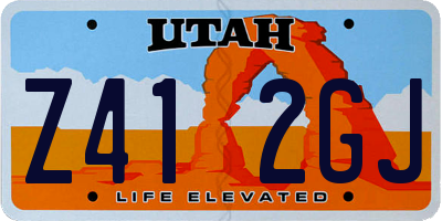 UT license plate Z412GJ