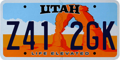 UT license plate Z412GK