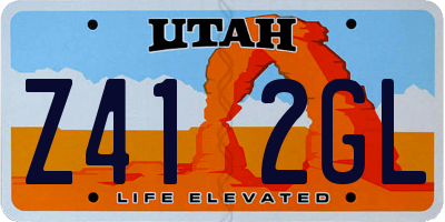 UT license plate Z412GL