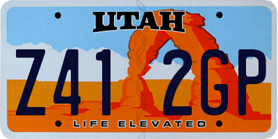 UT license plate Z412GP
