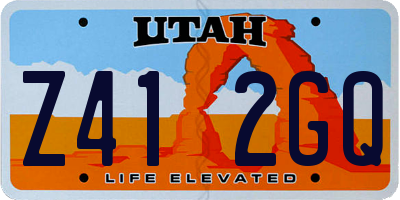 UT license plate Z412GQ