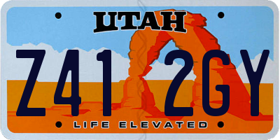 UT license plate Z412GY