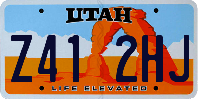 UT license plate Z412HJ