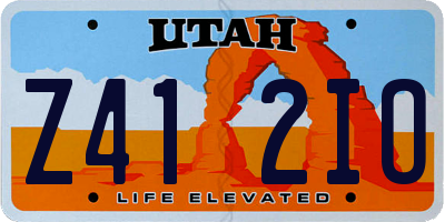 UT license plate Z412IO