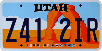 UT license plate Z412IR