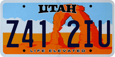 UT license plate Z412IU