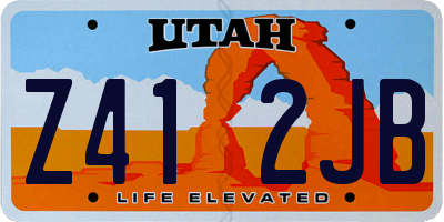 UT license plate Z412JB