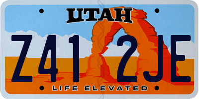UT license plate Z412JE