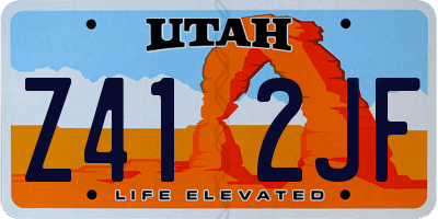 UT license plate Z412JF