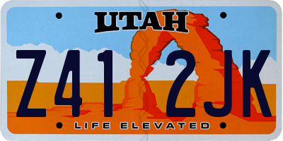 UT license plate Z412JK