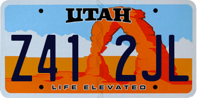 UT license plate Z412JL